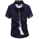 Men Shirt Short Sleeves Brand Shirts Men Casual Hawaiian Shirt Floral collar Male
