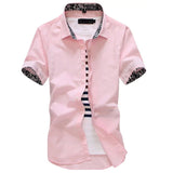 Men Shirt Short Sleeves Brand Shirts Men Casual Hawaiian Shirt Floral collar Male