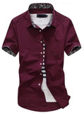 Men Shirt Short Sleeves Brand Shirts Men Casual Hawaiian Shirt Floral collar Male