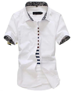 Men Shirt Short Sleeves Brand Shirts Men Casual Hawaiian Shirt Floral collar Male