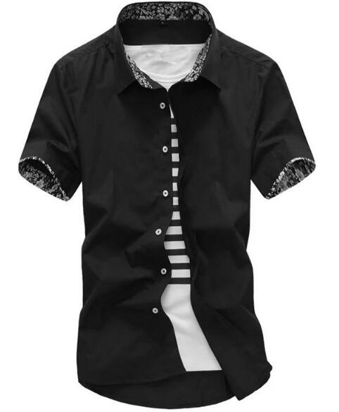 Men Shirt Short Sleeves Brand Shirts Men Casual Hawaiian Shirt Floral collar Male