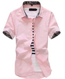 Men Shirt Short Sleeves Brand Shirts Men Casual Hawaiian Shirt Floral collar Male
