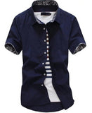 Men Shirt Short Sleeves Brand Shirts Men Casual Hawaiian Shirt Floral collar Male