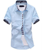Men Shirt Short Sleeves Brand Shirts Men Casual Hawaiian Shirt Floral collar Male