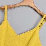FEITONG Knitting Sexy Tank Tops Women Sleeveless V-Neck Camis Short Clothes