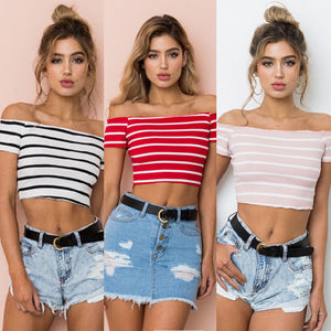 Streetwear Women Sexy Casual Off Shoulder Tank Top Vest Blouse Crop Tops