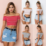 Streetwear Women Sexy Casual Off Shoulder Tank Top Vest Blouse Crop Tops