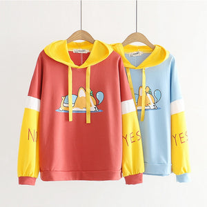 Autumn New Cartoon Animal Dog Hooded Long-sleeved Sweatshirts