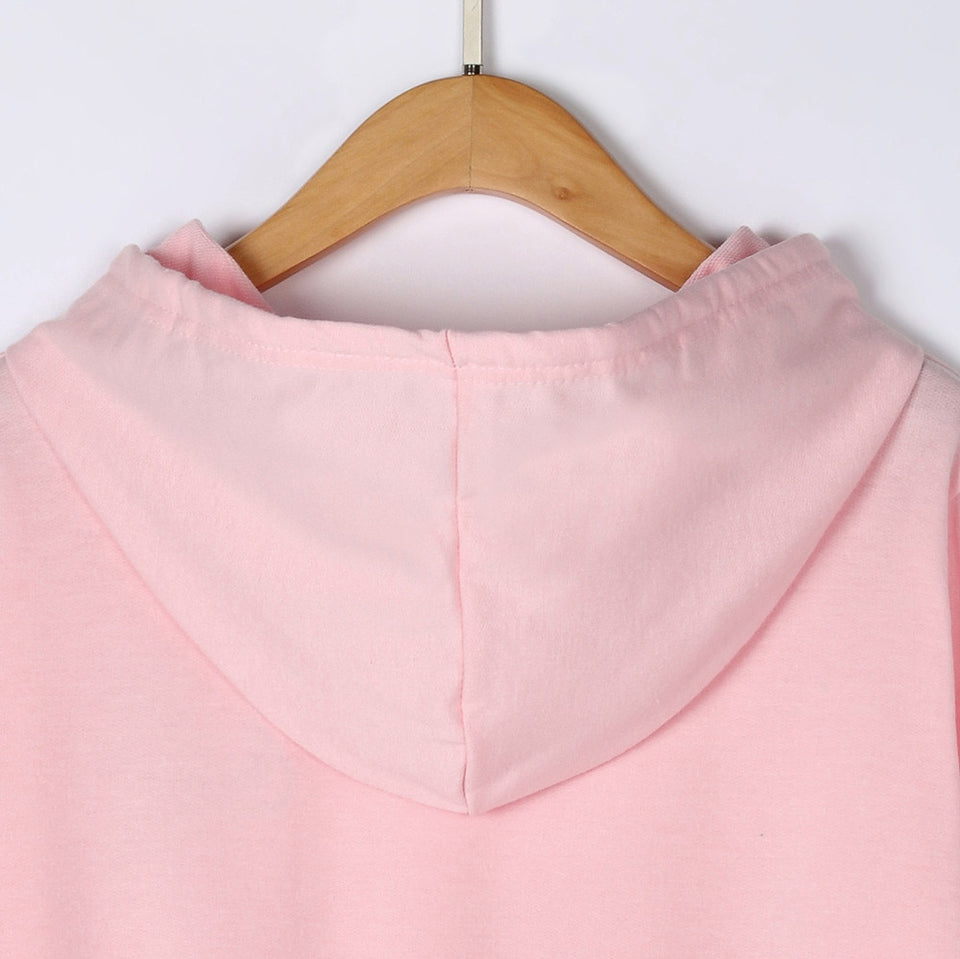Hoodies Women Sweatshirt Casual Planet Print Striped Long Sleeve