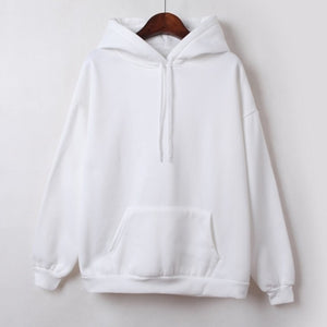 New Social Harajuku Hoodies For Girls Solid Color Hooded Tops Women's Sweatshirt