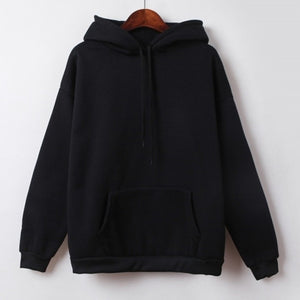 New Social Harajuku Hoodies For Girls Solid Color Hooded Tops Women's Sweatshirt