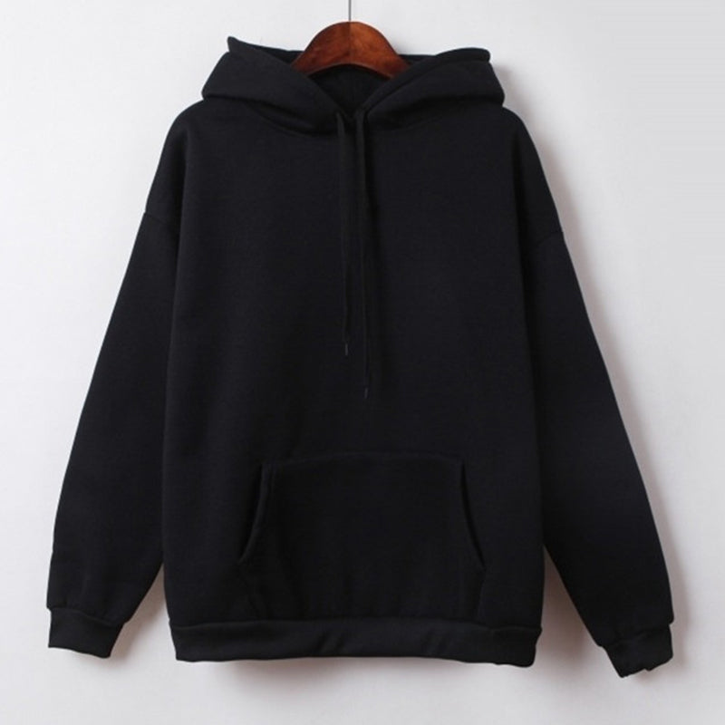 New Social Harajuku Hoodies For Girls Solid Color Hooded Tops Women's Sweatshirt