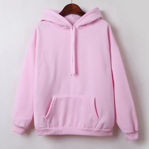 New Social Harajuku Hoodies For Girls Solid Color Hooded Tops Women's Sweatshirt