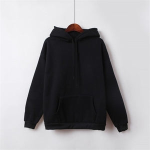 New Social Harajuku Hoodies For Girls Solid Color Hooded Tops Women's Sweatshirt