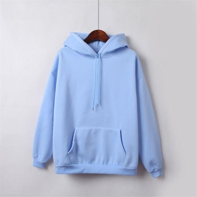 New Social Harajuku Hoodies For Girls Solid Color Hooded Tops Women's Sweatshirt