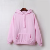 New Social Harajuku Hoodies For Girls Solid Color Hooded Tops Women's Sweatshirt