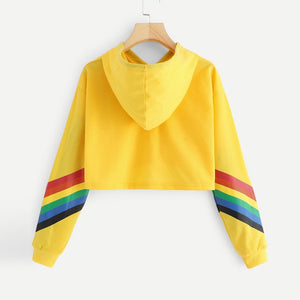 Fashion Female Long Sleeve Hoodie Pullover Sweatshirt Rainbow