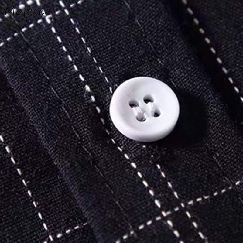 Shirts Men Plaid Long Sleeved Simple All-fmatch Korean Style Trendy