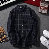 Shirts Men Plaid Long Sleeved Simple All-fmatch Korean Style Trendy