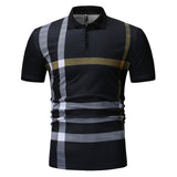 Polo men's color matching striped POLO shirt men's short-sleeved