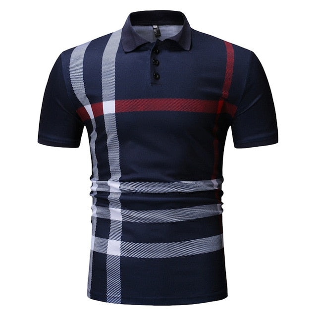 Polo men's color matching striped POLO shirt men's short-sleeved