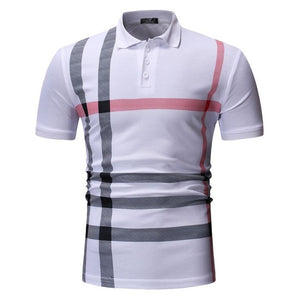 Polo men's color matching striped POLO shirt men's short-sleeved