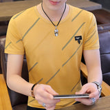 Mens Summer T Shirt Striped 3D Print Men T Shirt