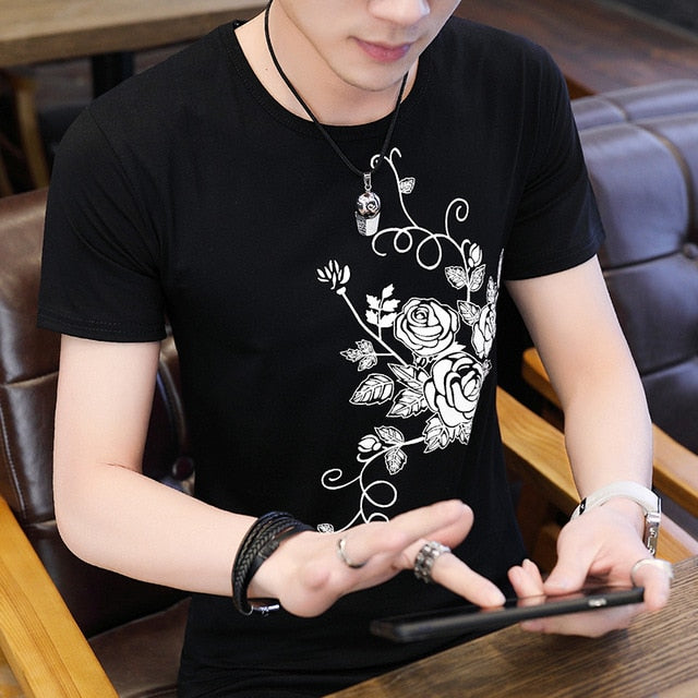 Mens Summer T Shirt Striped 3D Print Men T Shirt