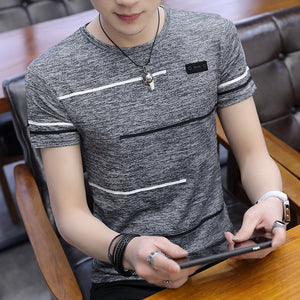 Korean Short Sleeve T Shirt Men O Neck Polyester Mens T Shirt Summer Cool