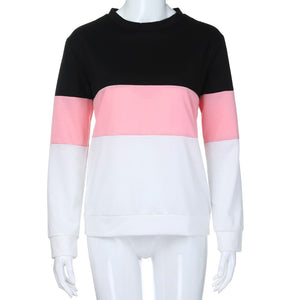 Hoodies Women Pink Patchwork Sweatshirt Womens Streetwear Womens