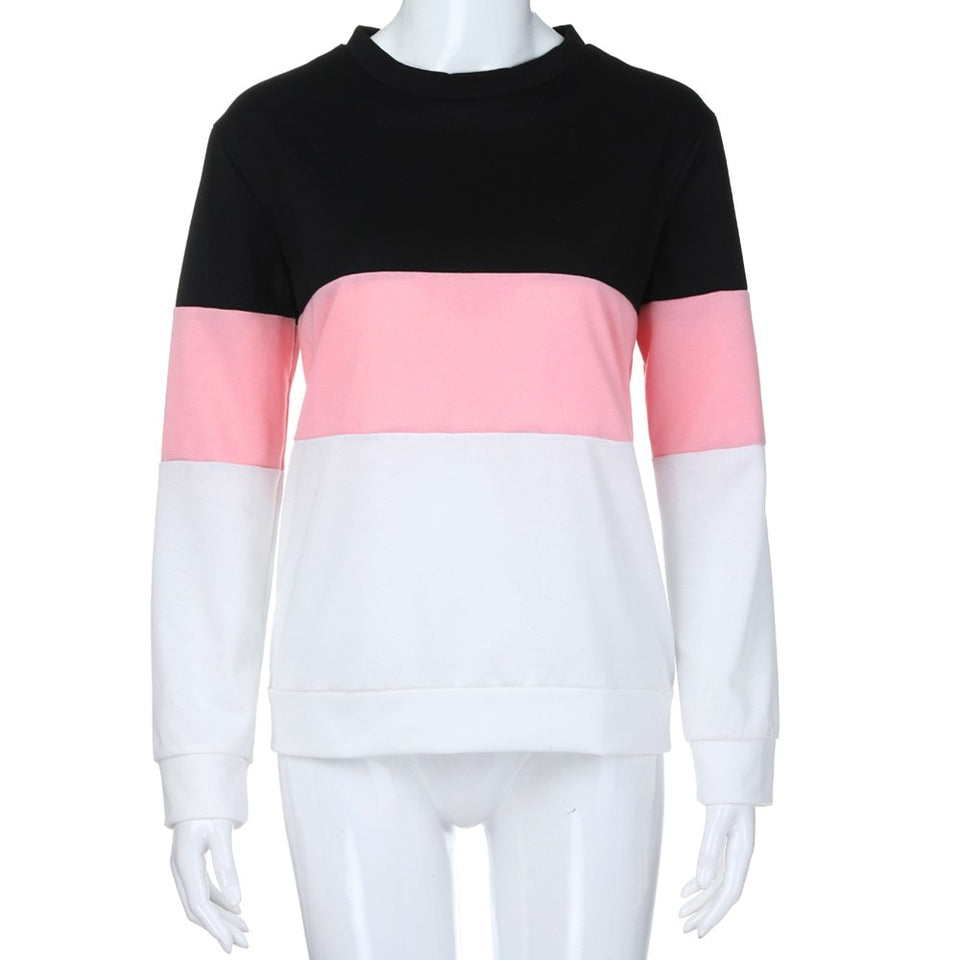 Hoodies Women Pink Patchwork Sweatshirt Womens Streetwear Womens