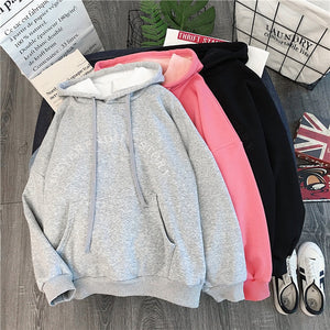 Hoodies Women Hooded Letter Simple All-match Leisure Oversize Pullovers