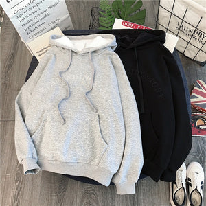 Hoodies Women Hooded Letter Simple All-match Leisure Oversize Pullovers