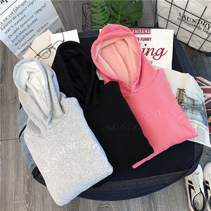 Hoodies Women Hooded Letter Simple All-match Leisure Oversize Pullovers