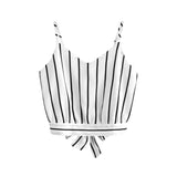 Crop Top V Neck Striped  Summer Tops For Women