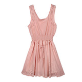 Summer dress Women Korean Casual bandage pink party dress Ladies