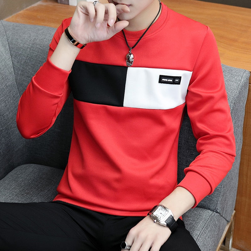 New T - shirt Men's Long Sleeve Shirt Trend Loose Clothes Thin Backing Shirt
