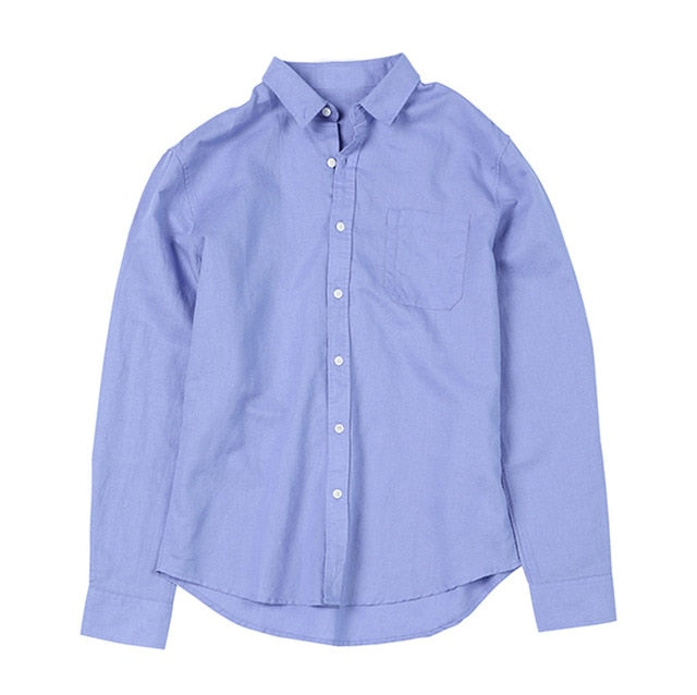 Men Summer Button Linen Cotton Long Sleeve  camisa masculina