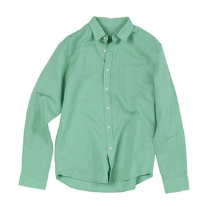 Men Summer Button Linen Cotton Long Sleeve  camisa masculina