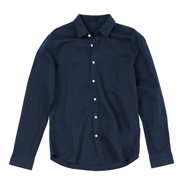 Men Summer Button Linen Cotton Long Sleeve  camisa masculina