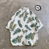 LEGIBLE Floral Shirt  Men Korean Fashion Short Sleeve Shirt Male Hawaiian Shirts