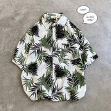 LEGIBLE Floral Shirt  Men Korean Fashion Short Sleeve Shirt Male Hawaiian Shirts