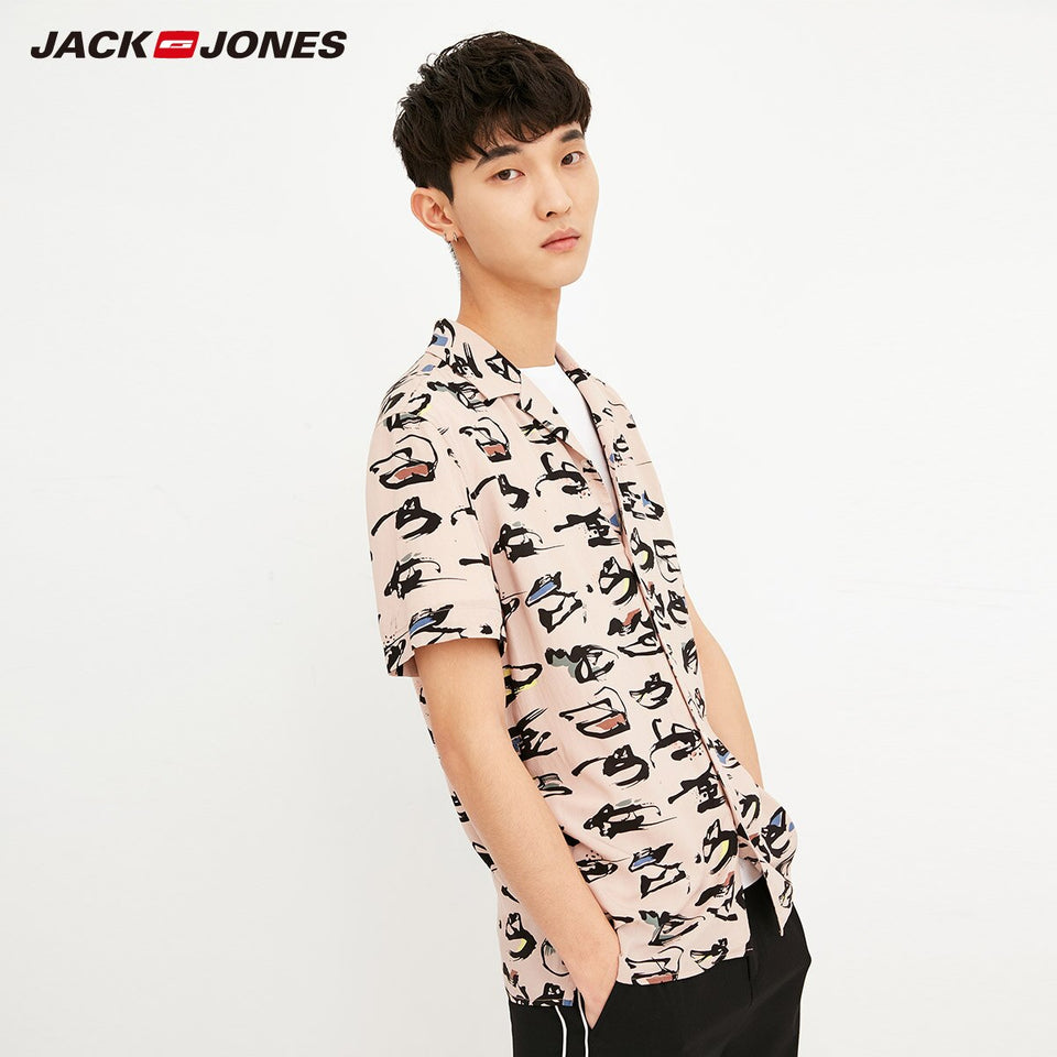 JackJones Men's Spring & Summer Printed Short-sleeved Shirt |
