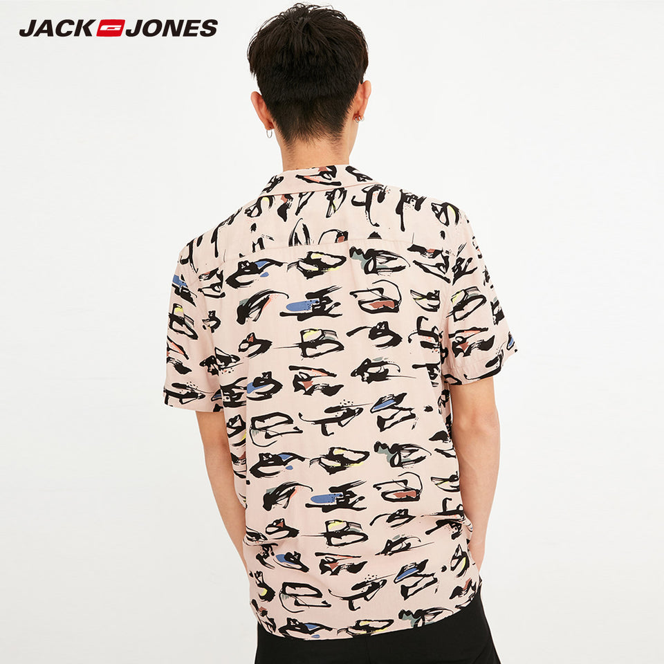 JackJones Men's Spring & Summer Printed Short-sleeved Shirt |