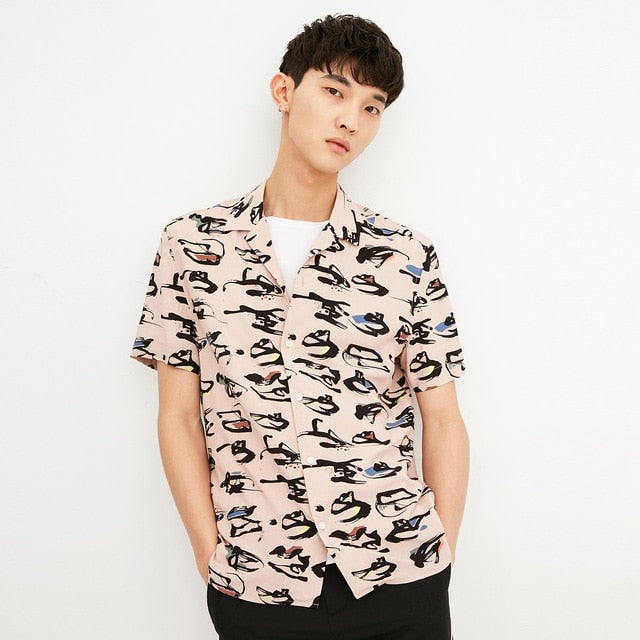 JackJones Men's Spring & Summer Printed Short-sleeved Shirt |