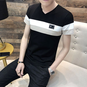 O Neck Casual T-Shirts Summer Solid Color Cotton Slim Fit Men