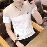 O Neck Casual T-Shirts Summer Solid Color Cotton Slim Fit Men