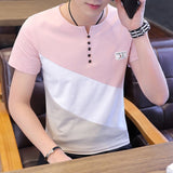 O Neck Casual T-Shirts Summer Solid Color Cotton Slim Fit Men