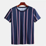 Men's t-shirt  Summer Fashion T-Shirts Casual Striped