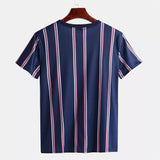 Men's t-shirt  Summer Fashion T-Shirts Casual Striped